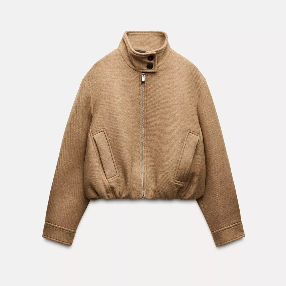 Zara Wool Blend High Collar Jacket NWT